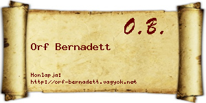 Orf Bernadett névjegykártya